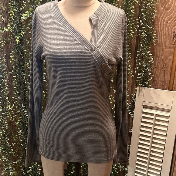 Tops - Striped Gray Women's Top